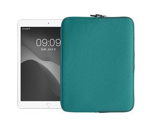 kwmobile Neoprene Pouch Compatible with 13" Tablet - Universal Sleeve Case Cover with Zipper for Tablet - Petrol