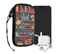 kwmobile Neoprene Sleeve for Smartphone Size M - 5.5" - Shock Absorbing Pouch Case - Protective Phone Bag - Library Motto Multicolor