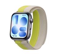 kwmobile Nylon Band Compatible with Huawei Watch Fit 5 / Watch Fit 5 Pro - Band Replacement Strap for Fitness Tracker - Silver/Yellow