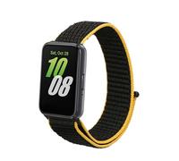 kwmobile Nylon Band Compatible with Samsung Galaxy Fit 3 - Band Replacement Strap for Fitness Tracker - Black Matte/Orange