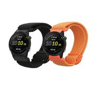 kwmobile Nylon Smartwatch Strap Compatible with Garmin Forerunner 255/255 Music Strap - 2x Fitness Tracker Replacement Wristband with Clasp