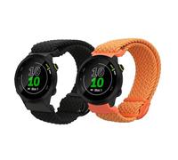 kwmobile Nylon Smartwatch Strap Compatible with Garmin Forerunner 55 / Forerunner 165/245 / 645/570 42mm Strap - 2x Fitness Tracker Replacement Wristband with Clasp