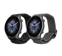 kwmobile Nylon Smartwatch Strap Compatible with Huami Amazfit GTR 3 / GTR 3 Pro Strap - 2x Fitness Tracker Replacement Wristband with Clasp