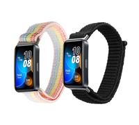 kwmobile Nylon Smartwatch Strap Compatible with Huawei Band 10/9 / 8 Strap - 2x Fitness Tracker Replacement Wristband with Clasp