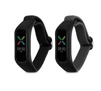 kwmobile Nylon Smartwatch Strap Compatible with Oppo Band Sport Strap - 2x Fitness Tracker Replacement Wristband with Clasp