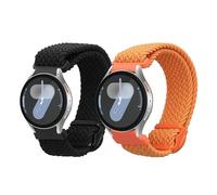 kwmobile Nylon Smartwatch Strap Compatible with Samsung Galaxy Watch 7 / Galaxy Watch FE Strap - 2x Fitness Tracker Replacement Wristband with Clasp