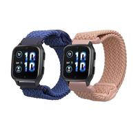 kwmobile Nylon Watch Strap Compatible with Garmin Venu Sq 2 Music/Sq 2 Strap - 2x Fitness Tracker Replacement Wristband with Clasp