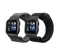 kwmobile Nylon Watch Strap Compatible with Garmin Venu Sq 2 Music/Sq 2 Strap - 2x Fitness Tracker Replacement Wristband with Clasp