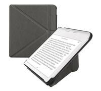 kwmobile Origami Case Compatible with Kobo Libra Colour Case - Slim PU Leather Cover with Stand - Anthracite