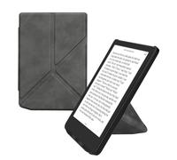 kwmobile Origami Case Compatible with Pocketbook Verse/Verse Lite/Verse Pro/Color/Vivlio Light/Light HD Case - Slim PU Leather Cover with Stand - Anthracite