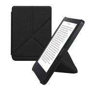 kwmobile Origami Cover for Kobo Clara 2E / Tolino Shine 4 Case - Slim PU Leather eReader Cover with Stand and auto sleep funktion - Black