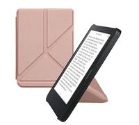 kwmobile Origami Cover for Kobo Clara 2E / Tolino Shine 4 Case - Slim PU Leather eReader Cover with Stand and auto sleep funktion - Rose Gold