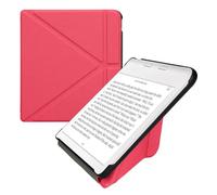 kwmobile Origami Cover for Kobo Libra Colour Case - Slim PU Leather eReader Cover with Stand and auto sleep funktion - Neon Pink