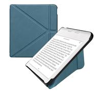 kwmobile Origami Case Compatible with Kobo Libra Colour Case - Slim PU Leather Cover with Stand - Petrol