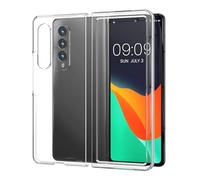 kwmobile PC Case Compatible with Samsung Galaxy Z Fold4 - Foldable Case with Front Bumper Frame and Rear Cover - Transparent