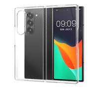 kwmobile PC Case Compatible with Samsung Galaxy Z Fold6 - Foldable Case with Front Bumper Frame and Rear Cover - Transparent