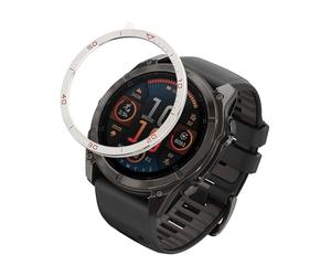 kwmobile Protective Bezel Ring Compatible with Garmin Fenix 8 47mm AMOLED - Aluminum Ring for Smart Watches - Silver/Red