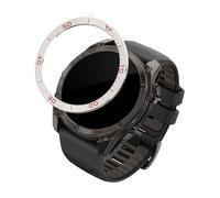 kwmobile Protective Bezel Ring Compatible with Garmin Fenix 8 51mm AMOLED - Aluminum Ring for Smart Watches - Silver/Red