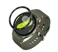 kwmobile Protective Bezel Ring Compatible with Samsung Galaxy Watch 7 44mm - Aluminum Ring for Smart Watches - Black/Silver
