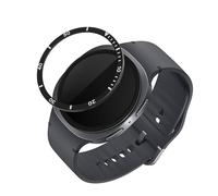 kwmobile Protective Bezel Ring Compatible with Samsung Galaxy Watch 8 (44mm) - Aluminum Ring for Smart Watches - Black/Silver