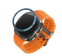 kwmobile Protective Bezel Ring Compatible with Samsung Galaxy Watch Ultra 47mm - Aluminum Ring for Smart Watches - Blue/White
