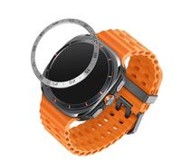 kwmobile Protective Bezel Ring Compatible with Samsung Galaxy Watch Ultra 47mm - Aluminum Ring for Smart Watches - Silver/Black