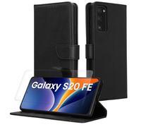kwmobile PU Faux Leather Case Compatible with Samsung Galaxy S20 FE - Wallet Case with Screen and RFID protection - Black