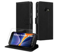 kwmobile PU Faux Leather Case Compatible with Samsung Galaxy Xcover 4 / 4S - Wallet Case with Screen and RFID protection - Black