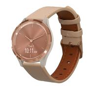 kwmobile Real Leather Watch Strap Compatible with Garmin vivoactive 6 / vivomove Trend/Forerunner 55 - Fitness Tracker Replacement Sports Wristband with Clasp