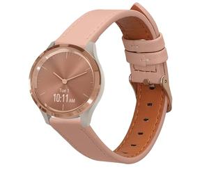 kwmobile Real Leather Watch Strap Compatible with Garmin vivoactive 6 / vivomove Trend/Forerunner 55 - Fitness Tracker Replacement Sports Wristband with Clasp