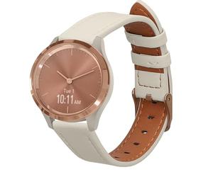 kwmobile Real Leather Watch Strap Compatible with Garmin vivoactive 6 / vivomove Trend/Forerunner 55 - Fitness Tracker Replacement Sports Wristband with Clasp