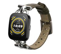 kwmobile Real Leather Watch Strap Compatible with Huami 22mm Amazfit Bip 6 / Bip 5 Unity/Bip 5 / GTS 3 / Balance 2 / Helio Strap - Fitness Tracker Replacement Sports Wristband with Clasp