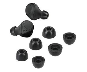 kwmobile Replacement Ear Tips Compatible with Jabra Elite 75t /65t / Active - Set of 6 - Memory Foam Eartips - Black