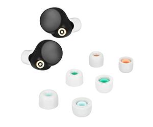 kwmobile Replacement Ear Tips Compatible with Sony WF-1000XM4 - Set of 6 - Memory Foam Eartips - White