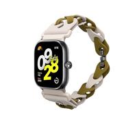 kwmobile Replacement Fitness Tracker Band Compatible with Xiaomi Redmi Watch 4 / Band 8 Pro/Band 9 Pro - 14-22 cm - Beige/Green