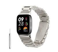 kwmobile Replacement Strap Compatible with Xiaomi Redmi Watch 4 / Band 8 Pro Strap - 14-22 cm Stainless Steel Straps - Silver