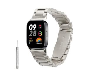 kwmobile Replacement Strap Compatible with Xiaomi Smart Band 8 Pro/Band 9 Pro/Redmi Watch 5 / Redmi Watch 4 Strap - 14-22 cm Stainless Steel Straps - Silver