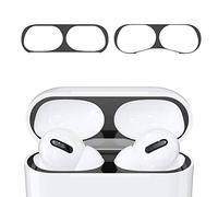 kwmobile Set of 2 Dust Guards Compatible with Apple AirPods Pro - Anti-Dust Protection Stickers - Black