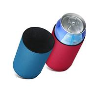 kwmobile Set of 2 Neoprene Can Coolers Compatible with 500ml Can - Keep Beer Soda Soft Drinks Cool - Red/Blue