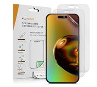 kwmobile Set of 3 Screen Protectors Compatible with Apple iPhone 15 - Anti-Glare Anti-Fingerprint Display Films - Matte