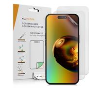 kwmobile Set of 3 Screen Protectors Compatible with Apple iPhone 16 - Anti-Glare Anti-Fingerprint Display Films - Matte