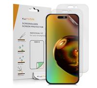 kwmobile Set of 3 Screen Protectors Compatible with Apple iPhone 16 Pro - Anti-Glare Anti-Fingerprint Display Films - Matte