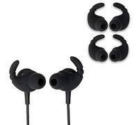kwmobile Set of 6 Silicone Covers - Soft Protective Universal Earbud Covers and Ear Hooks for Many Types of Earphones - Black