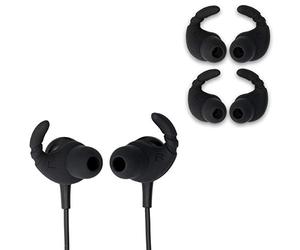 kwmobile Set of 6 Silicone Covers - Soft Protective Universal Earbud Covers and Ear Hooks for Many Types of Earphones - Black