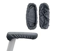 kwmobile Set of Chair Armrest Covers - 2x Removable Polyester Gaming Office Chair Armrest Protectors - Dark Grey