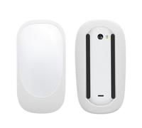 kwmobile Silicone Bluetooth Mouse Cover Compatible with Apple Magic Mouse 1/2 Case - Wireless Mouse Soft Protective Cover with Grip - White