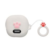 kwmobile Silicone Case Compatible with Anker Soundcore Liberty 4 NC Case Cover - Cat White