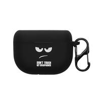 kwmobile Silicone Case Compatible with Jabra Elite 8 Active Case Cover - Don't Touch My Headphones White/Black/Black