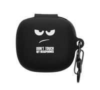 kwmobile Silicone Case Compatible with JBL Live Pro 2 TWS Case Cover - Don't Touch My Headphones White/Black/Black