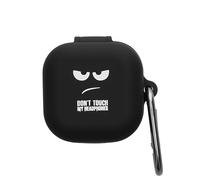 kwmobile Silicone Case Compatible with Samsung Galaxy Buds 4 / Galaxy Buds 4 Pro Case Cover - Don't Touch My Headphones White/Black/Black
